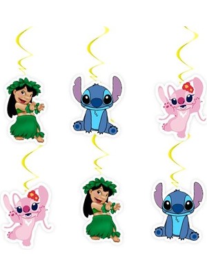 Parti Dükkanım Lilo ve Stitch Asma Süs - 6 Adet