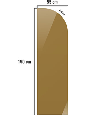 Decorita Cam Duşakabin Seperatör - Sabit Panel | Bronz Cam - Şekilli | Siyah Profil | 55CM x 190CM