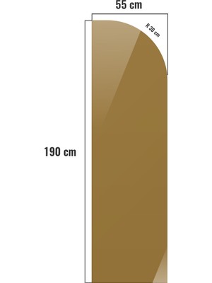 Decorita Cam Duşakabin Seperatör - Sabit Panel | Bronz Cam - Şekilli | Metalik Parlak Profil | 55CM x 190CM