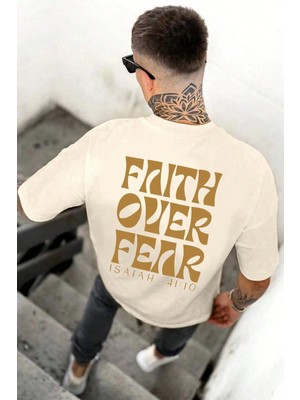 Only Trend Wear Erkek Fear Baskılı Oversize Tshirt