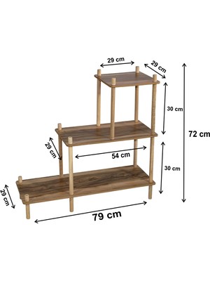 Holtech Ahşap Çiçeklik Saksılık Çiçek Rafı  Dekoratif Saksı Standı
