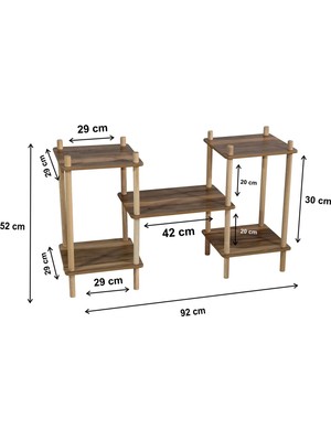 Holtech Ahşap Çiçeklik  Çiçek Rafı Saksılık Dekoratif Saksı Standı