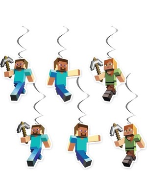 Parti Dükkanım Minecraft Asmalı Tavan Süsü (6 Adet)