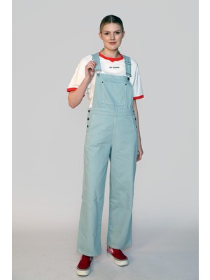 Lee Cooper Flowers Kadın Dokuma Salopet Mavi