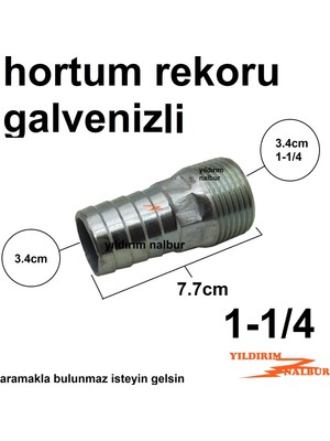 Yıldırım Nalbur Galvenizli Hortum Rekoru 1-1/4 Su Deposu Rekoru 1 -1 Çeyrek