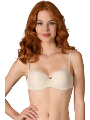 NBB 2'li Ekonomik Paket Kadın Straplez Sırtı Şeffaf Askılı Hafif Dolgulu Sütyen 3586