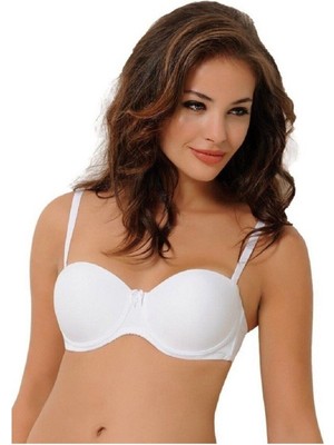 NBB Kadın Beyaz Destekli Mikro Dolgulu Straplez Sütyen 3520