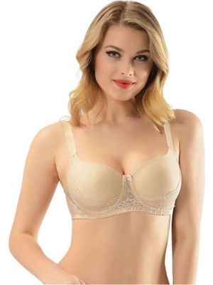 NBB Kadın Bej Dantelli Desteksiz Battal Sütyen 3687