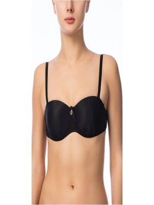 NBB Beyaz Sırtı Şeffaf Desteksiz Boş Cup Straplez Sütyen 3616