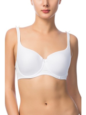 NBB Kadın Beyaz Basic Toparlayıcı Kaplı Balenli Sütyen 3613