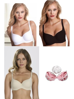 NBB Kadın Siyah Şekillendiren Toparlayıcı Kaplı Balenli Sütyen 3613