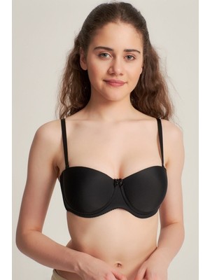 NBB Kadın Siyah Destekli Dolgulu Straplez Sütyen 350620