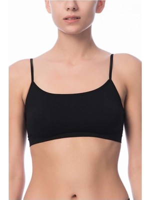 NBB Kadın Siyah Dikişsiz Ince Askılı Yarım Büstiyer Sütyen 2415