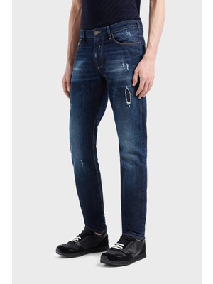 Emporio Armani J06 Düşük Bel Slim Fit Dar Paça Jeans Erkek Kot Pantolon 3D1J06 1D14Z 0942