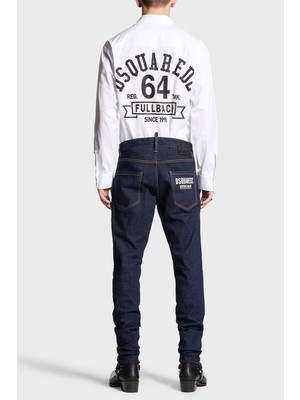 Dsquared2 Dark Rinse Wash Streç Pamuklu Slim Fit Cool Guy Jeans Erkek Kot Pantolon S74LB1134 S30664 470