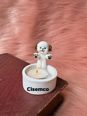 Cisemco Üşüyen Köpek Dekoratif Tealight Mumluk