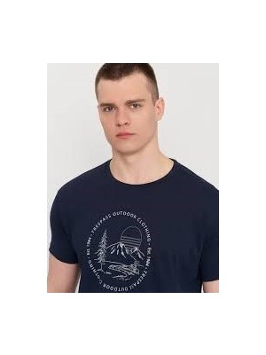 Trespass Erkek Glentress - Male Casual Prınted T-Shırt Navy T-Shırt MATOTSTR0059-0021