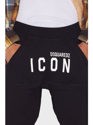 Dsquared2 Icon Dean Elastik Bel Bantlı % 100 Pamuk Regular Fit Jogger Pantolon Erkek Pantolon S79KA0001 S25516 965