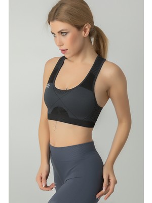 Miofit Kadın Spor Bralet 2024 Sezonsuz Siyah Nefes Alabilir Kumaş ile Rahat Kesim