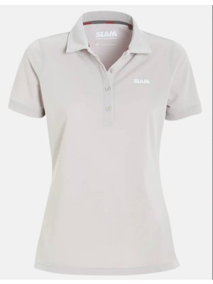 Slam Ws Tech Pıque Polo Ss Gri Kadın Polo Tshirt