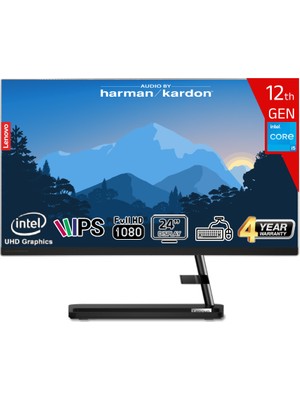Lenovo Ideacentre Aıo 3 24IAP7 Intel Core I5-12450H 8gb 512GB SSD Intel UHD Graphics WIN11PRO 23.8 IPS Fhd Klavye+Mouse Siyah F0GH01EBTR-8512W All In One Bilgisayar