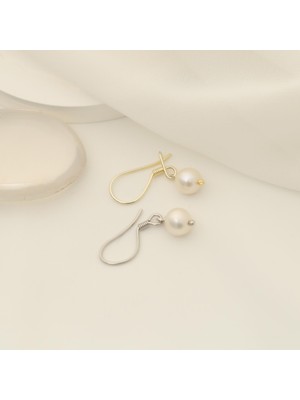 Nox Jewelry 925 Ayar Gümüş Cream Tatlısu Incisi Küpe-7mm