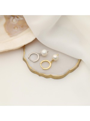 Nox Jewelry 925 Ayar Gümüş Cream Tatlısu Incisi Küpe-7mm