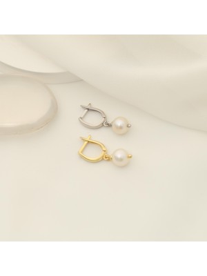 Nox Jewelry 925 Ayar Gümüş Creamrose Tatlısu Incisi Küpe-7mm