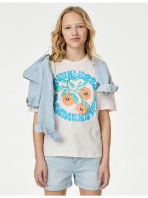 Marks & Spencer Saf Pamuklu Kısa Kollu T-Shirt (6-16 Yaş)