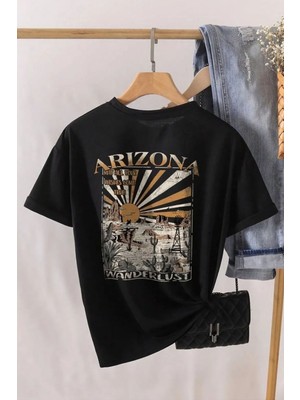Only Trendwear  Unisex Sırt Baskılı Arizona Oversize Tshirt