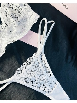 Es Lingerie White Daisy Bralet Sütyen Takım