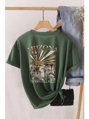 Only Trendwear  Unisex Sırt Baskılı Arizona Oversize Tshirt