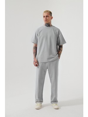 Yakamel Erkek Oversize Kısa Kollu Penye Pijama Takımı