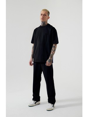 Yakamel Erkek Oversize Kısa Kollu Penye Pijama Takımı