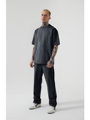 Yakamel Erkek Oversize Kısa Kollu Penye Pijama Takımı