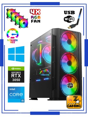 Zeiron RTX70 Intel Core I5-12400F 16 GB Ram 1 Tb M.2 Nvme SSD 8gb RTX3050 Oyuncu Masaüstü Bilgisayar