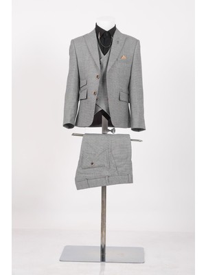 Doctor Junior Kuş Gözü Slim Fit Erkek Çocuk Takım Elbise/Gömleksiz_mnvs2285