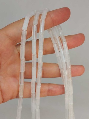 Yaşam Tohumu Kristal Kuvars Taşı Silindir Kesim 4X12.5MM Dizi (49374)