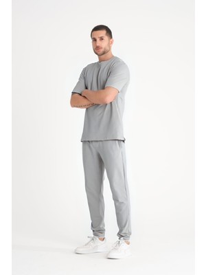 Yakamel Erkek Kısa Kollu Yazlık Penye Pijama Takımı