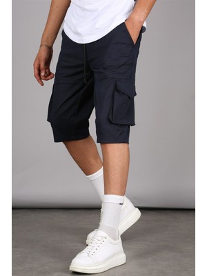 Madmext Lacivert Basic Kargo Cep Erkek Kapri Şort 5473