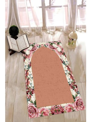 Napoli Home Dijital Baskılı Kaymaz Yıkanabilir (70X130) Hediyelik Namazlık Seccade, N-Seccade-24-Kahve,