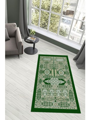 Napoli Home Dijital Baskılı Kaymaz Yıkanabilir (70X130) Hediyelik Namazlık Seccade, N-Seccade-50-Yeşil,