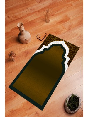 Napoli Home Dijital Baskılı Kaymaz Yıkanabilir (70X130) Hediyelik Namazlık Seccade, N-Seccade-06-Kahve,