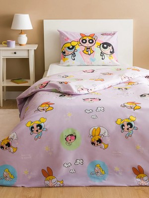 Lcw Home Powerpuff Girls Baskılı Tek Kişilik Nevresim Seti 160 x 220 Lila