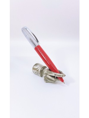 Divitpen Fet Red Krom Tükenmez Kalem Red Silver