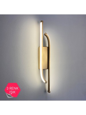 Asva Design Gold Laura Modern 3 Renk Işık Ledli Duvar Aplik