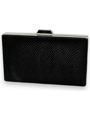 Biçanta Siyah Renk Lazer Desenli Abiye Çanta Gece Çantası Düğün Nişan Kına Çantası Portföy Clutch