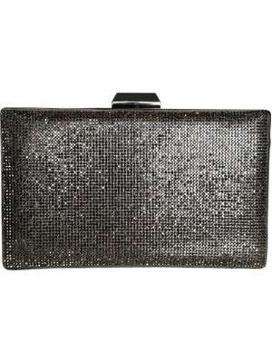 Biçanta Antrasit Gri Platin Renk Abiye Çanta Gece Çantası Düğün Nişan Portföy