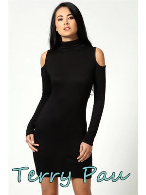 Narnuga TP101177 Omuzu Açık Uzun Kollu Elbise