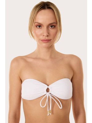 Ayyıldız 63567 Beyaz Straplez Bikini Üstü